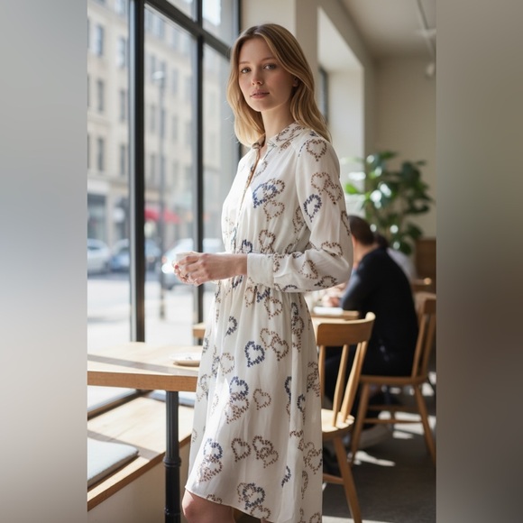 Sandro Dresses & Skirts - Sandro Paris Jerzy Heart-Motif Midi Dress